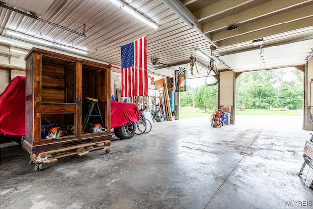 view of garage