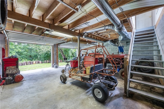 view of garage