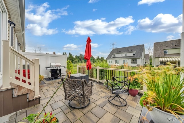 view of patio / terrace with a grill