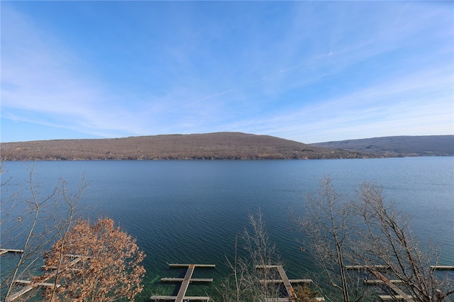 water view with a mountain view