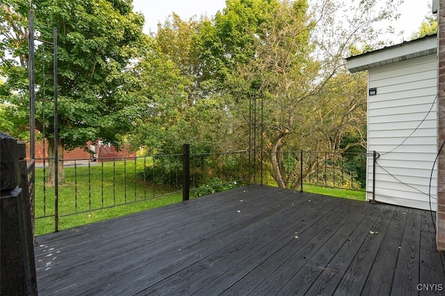 deck with a lawn