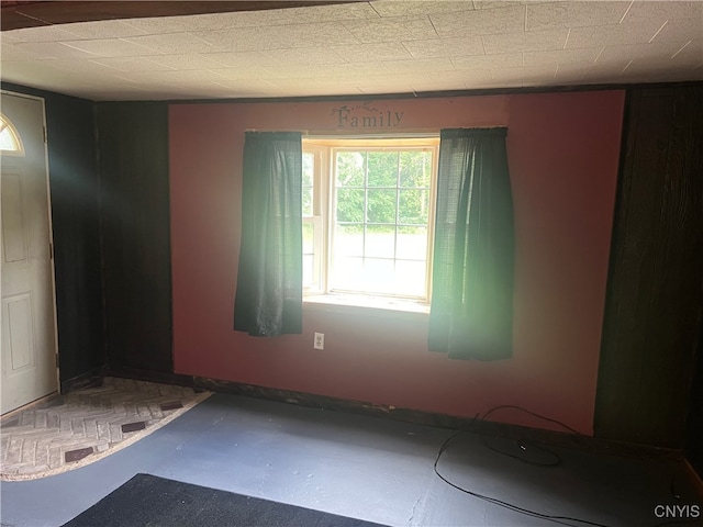 empty room with parquet floors