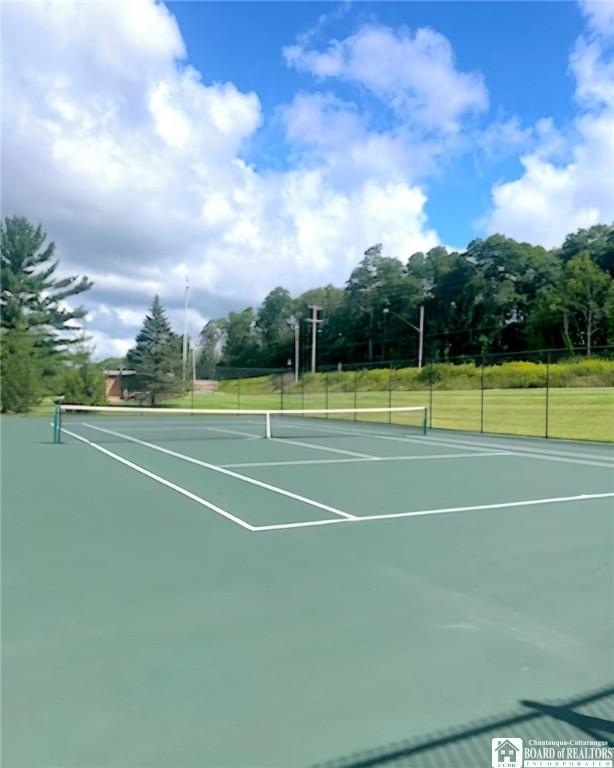 28 Mohawk Dr, Chautauqua, NY 14728 - view of tennis court featuring community basketball court