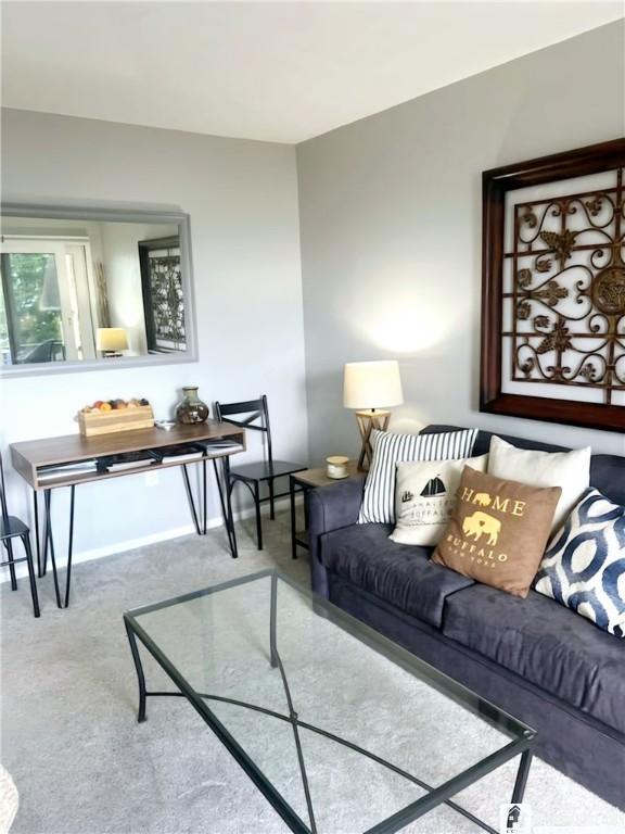 28 Mohawk Dr, Chautauqua, NY 14728 - living room with carpet flooring and baseboards