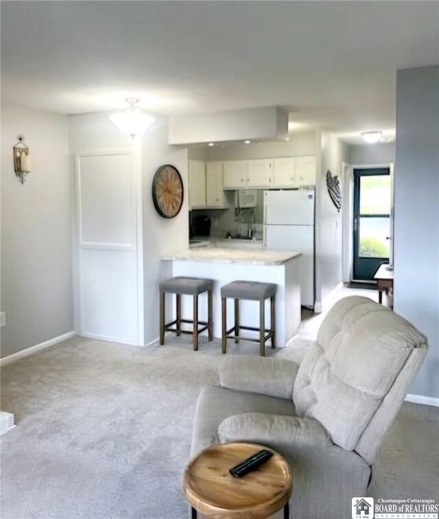 28 Mohawk Dr, Chautauqua, NY 14728 - living room featuring baseboards and light carpet