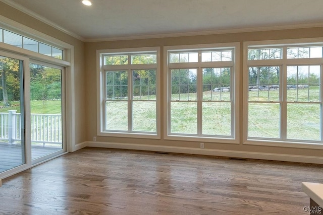 view of unfurnished sunroom