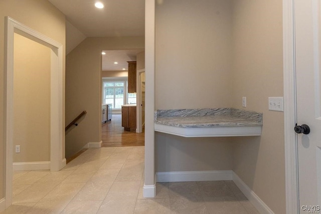 interior space featuring tile patterned flooring