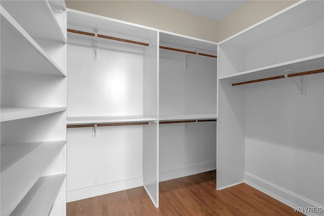 walk in closet featuring hardwood / wood-style floors