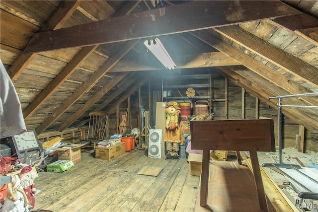 view of unfinished attic