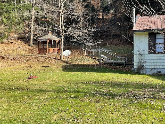 view of yard featuring a gazebo