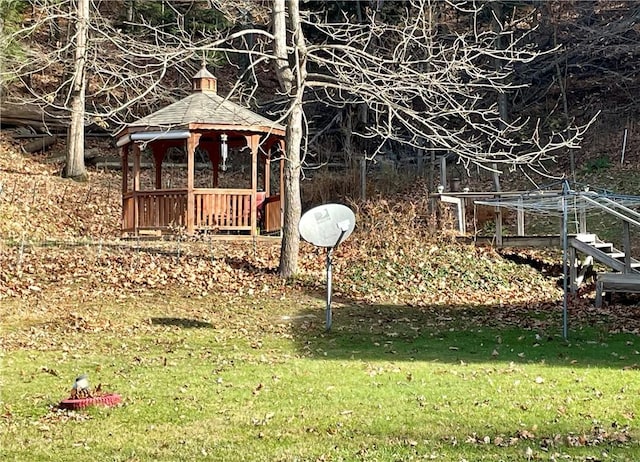 view of yard featuring a gazebo