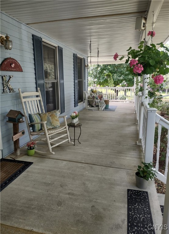 deck with covered porch