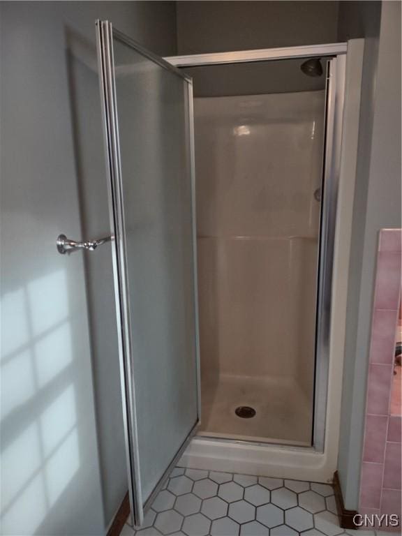 bathroom featuring walk in shower