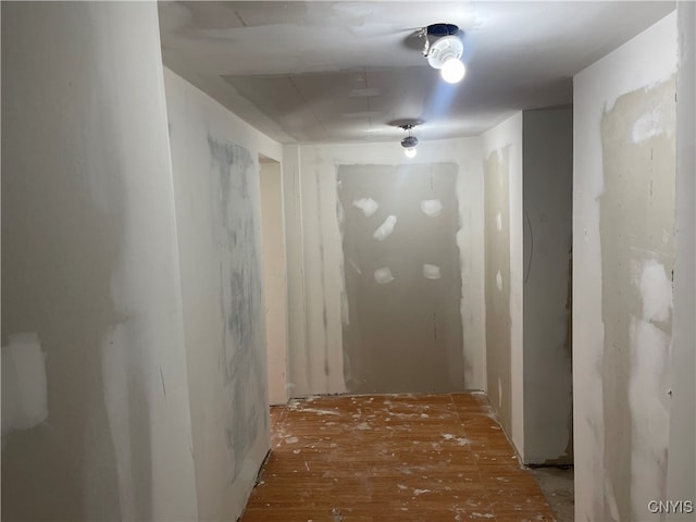 hallway featuring wood-type flooring