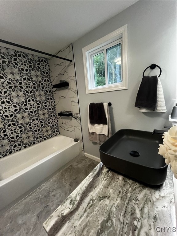 bathroom featuring tub / shower combination