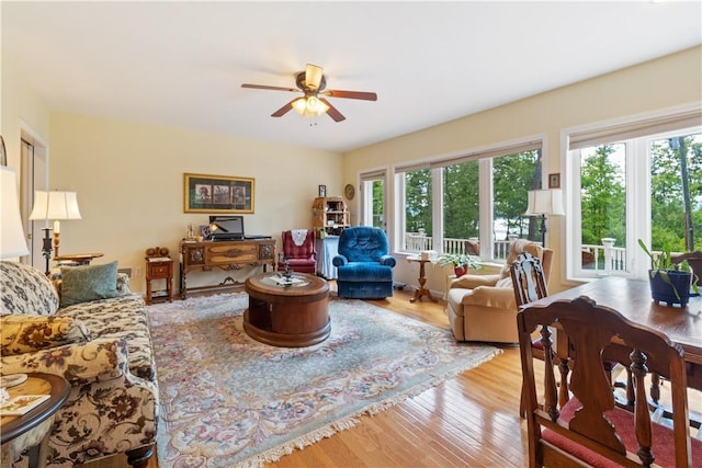 15043 State Route 54th Rd, Wayne, NY 14837 - living room featuring ceiling fan and wood finished floors