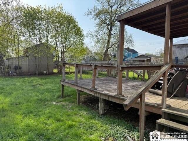 512 N 7th St, Olean-City, NY 14760 - view of yard with a wooden deck