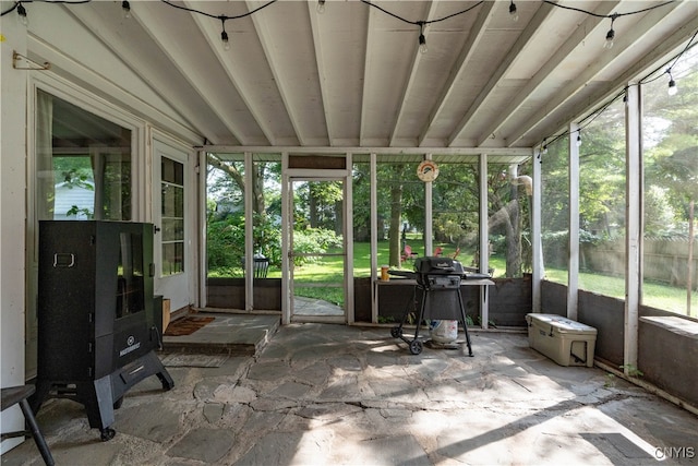 view of unfurnished sunroom