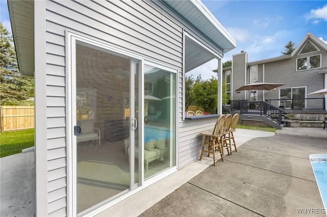 view of patio / terrace featuring a wooden deck