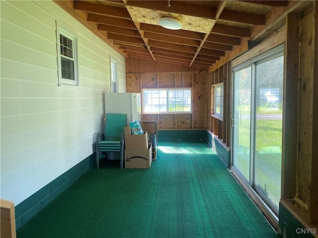 view of unfurnished sunroom