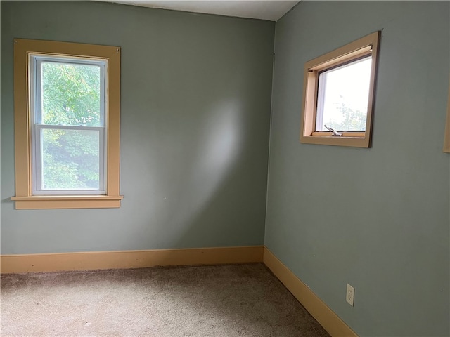 unfurnished room featuring carpet