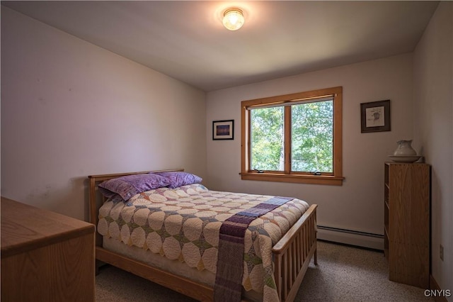 bedroom with a baseboard radiator