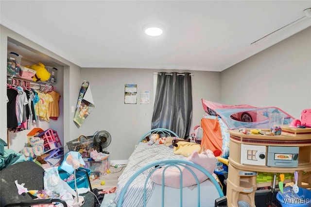 bedroom with hardwood / wood-style floors