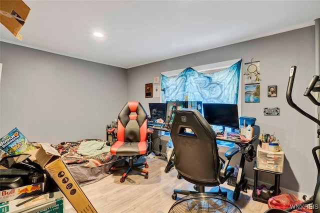 office featuring light hardwood / wood-style floors