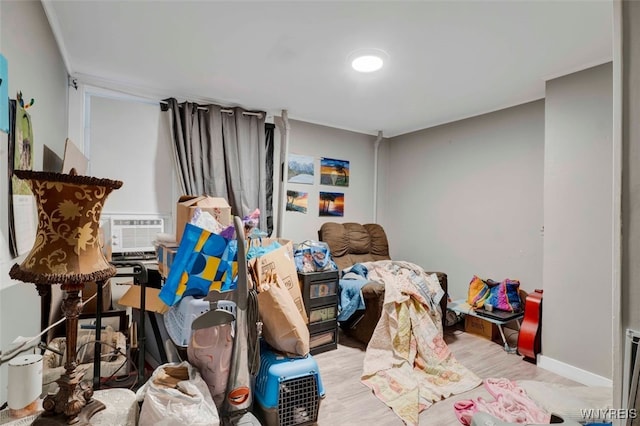 bedroom featuring light wood-type flooring