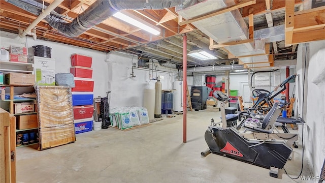 basement with gas water heater