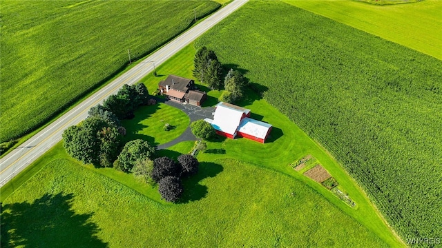 aerial view with a rural view