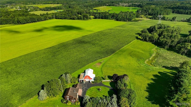 bird's eye view featuring a rural view