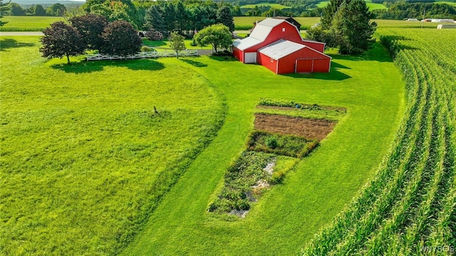 drone / aerial view with a rural view