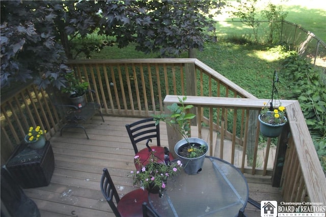 222 Seymour St, Pomfret, NY 14063 - wooden terrace with fence
