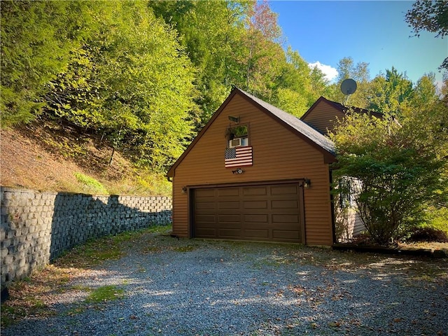 view of garage