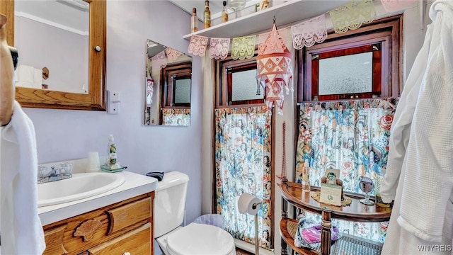 bathroom featuring toilet and vanity