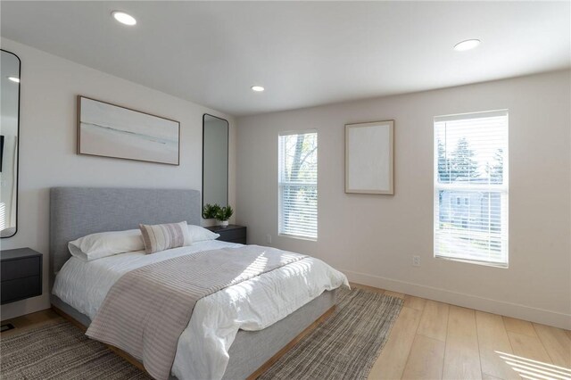 bedroom featuring light hardwood / wood-style flooring