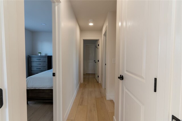 hall featuring light hardwood / wood-style flooring