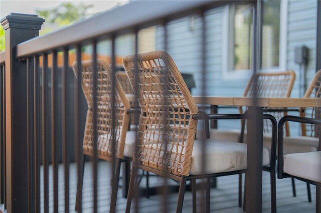 exterior space featuring dark wood-type flooring