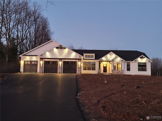 view of front of home featuring a garage