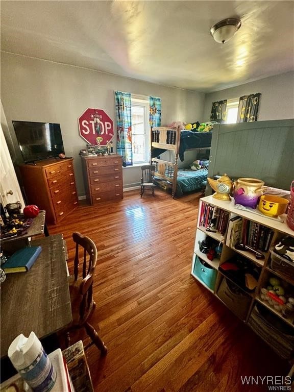 living room with dark hardwood / wood-style floors