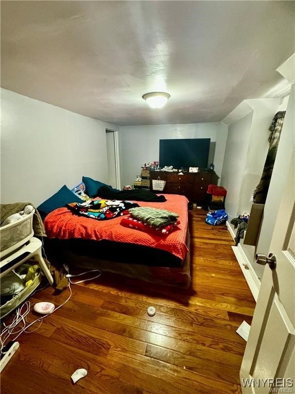 bedroom featuring wood-type flooring