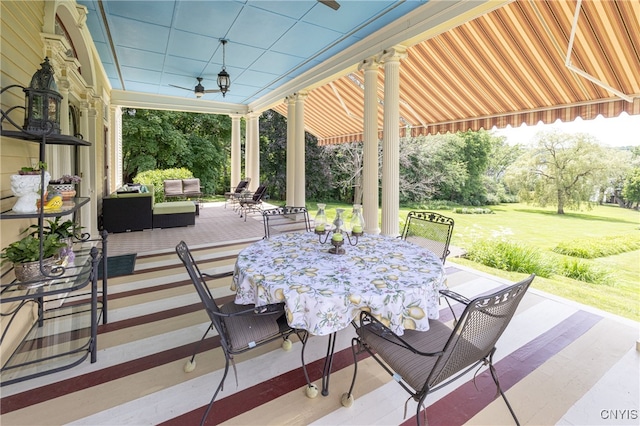 view of patio featuring an outdoor living space