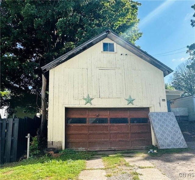 view of garage