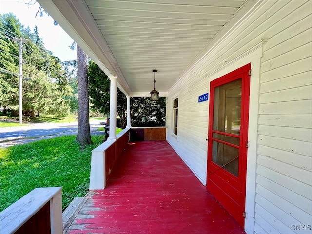 view of patio featuring a porch