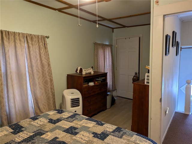 bedroom featuring carpet