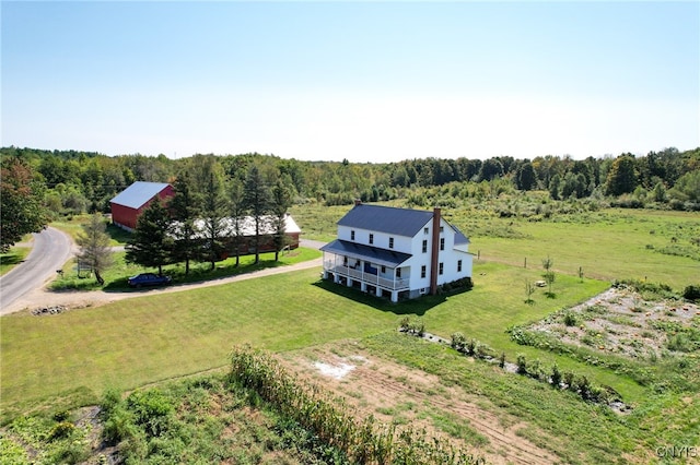 bird's eye view with a rural view