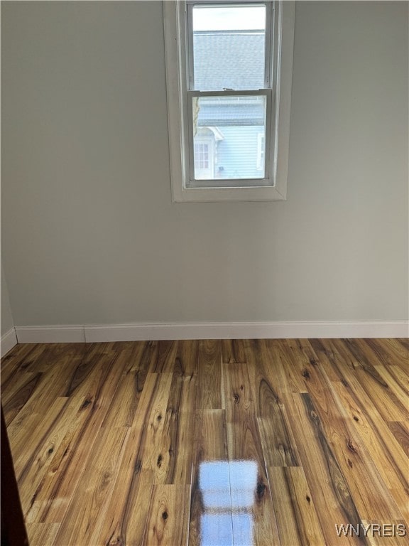 spare room with wood-type flooring