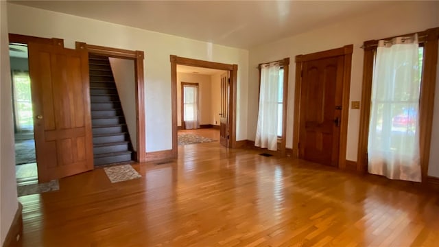 interior space with hardwood / wood-style floors