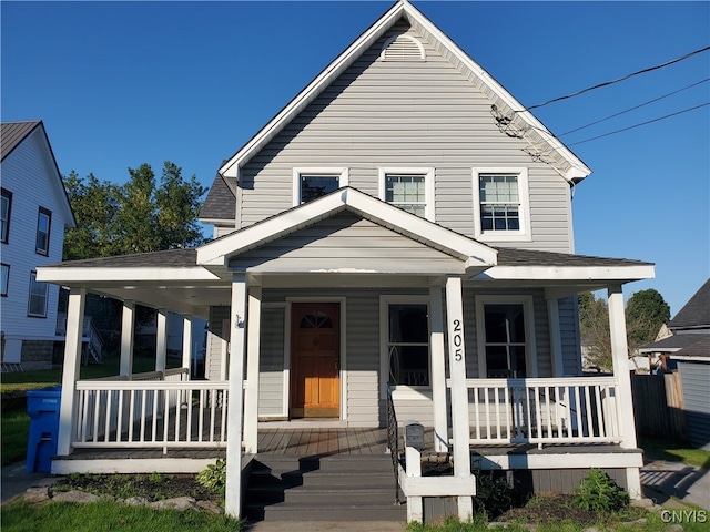 view of front of home featuring covered porch